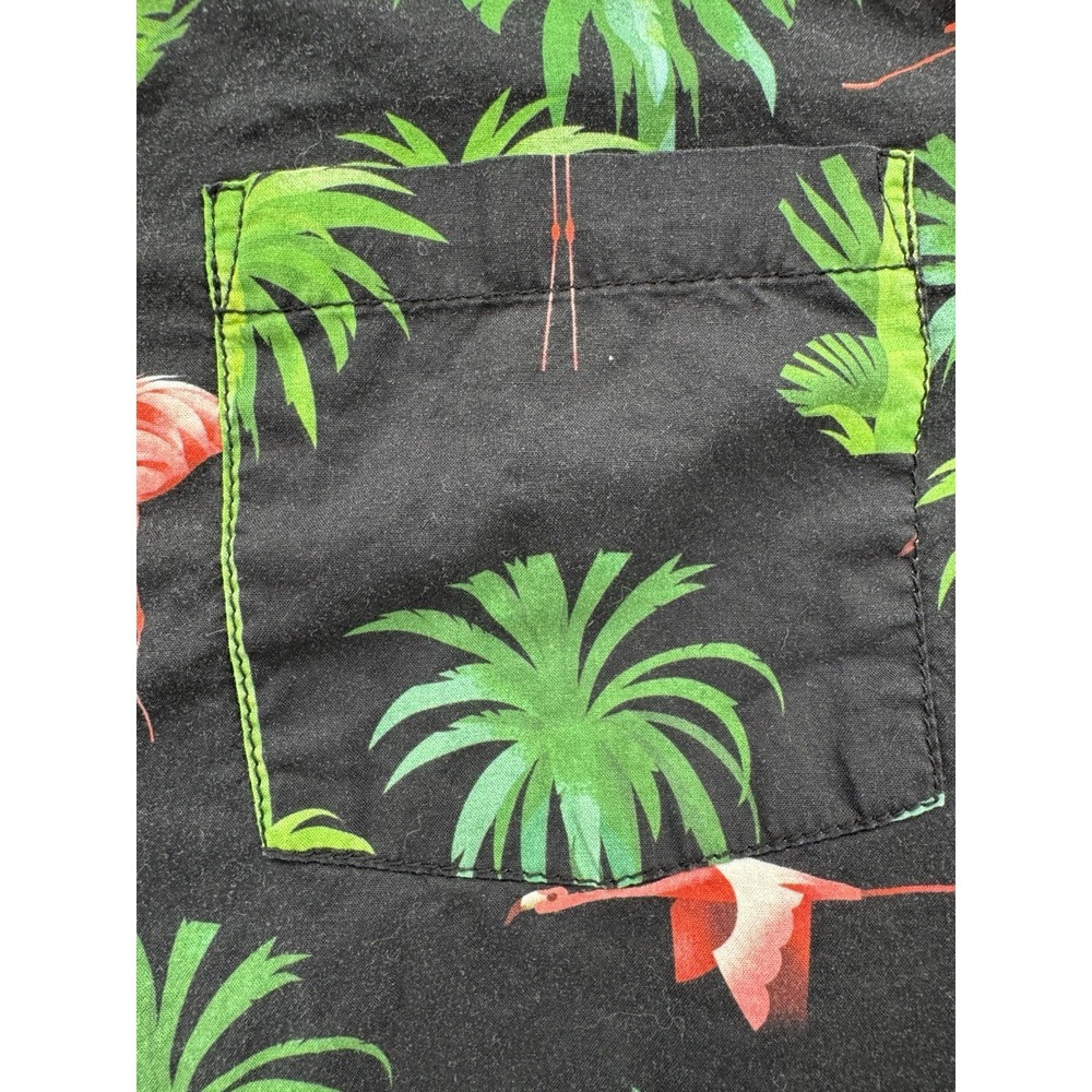 H&M Hawaiian Shirt‎ Men's Size S Floral Tropical Beach Flamingo Palm Tree Aloha - Picture 3 of 9